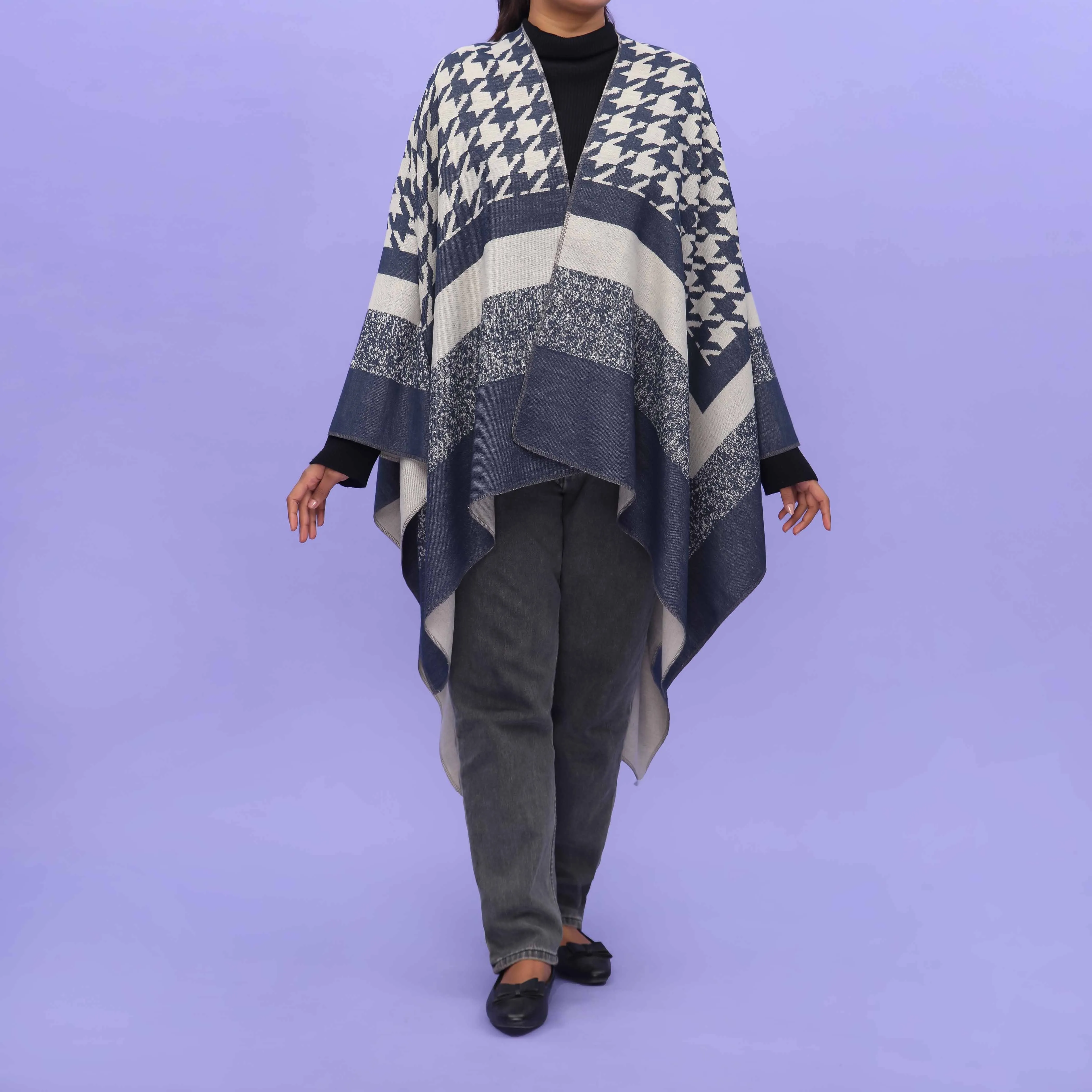 Grey Winter Cape Shawl PN4704